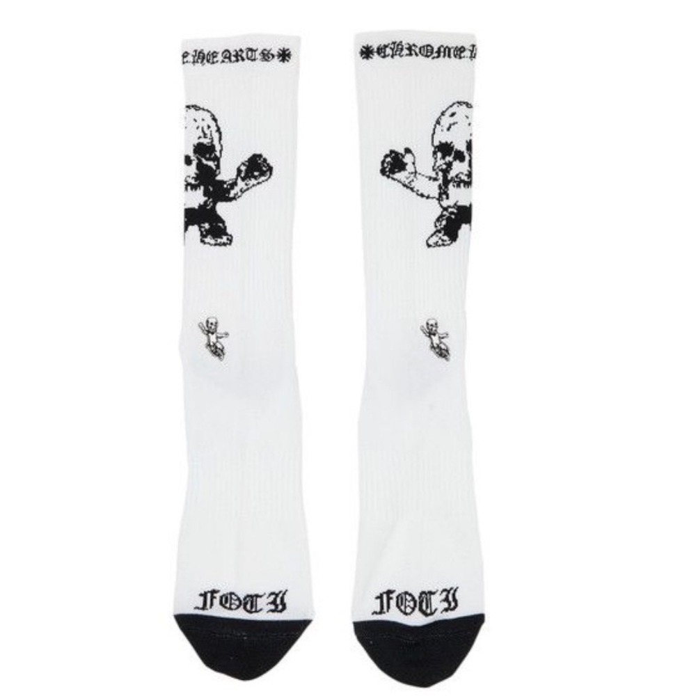 Chrome Hearts FOTI Jarvis Harris Teeter Mahalia Skull Socks Medium 5-8 Men - Picture 3 of 8